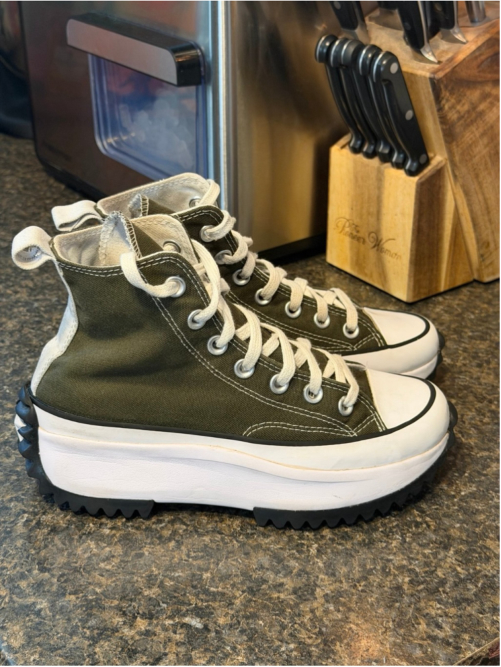 Converse Run Star Hike Platform Sneakers Moss Green - Picture 3 of 10